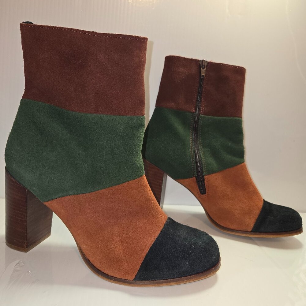 Musse & Cloud Women's Multicolor Patchwork Suede … - image 1